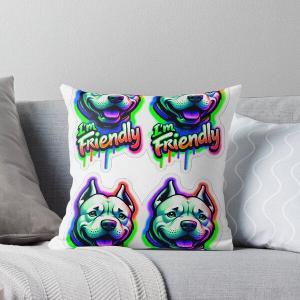 Item preview, I'm Friendly Pit Bull Sticker Set designed and sold by ExploreAura Studio.