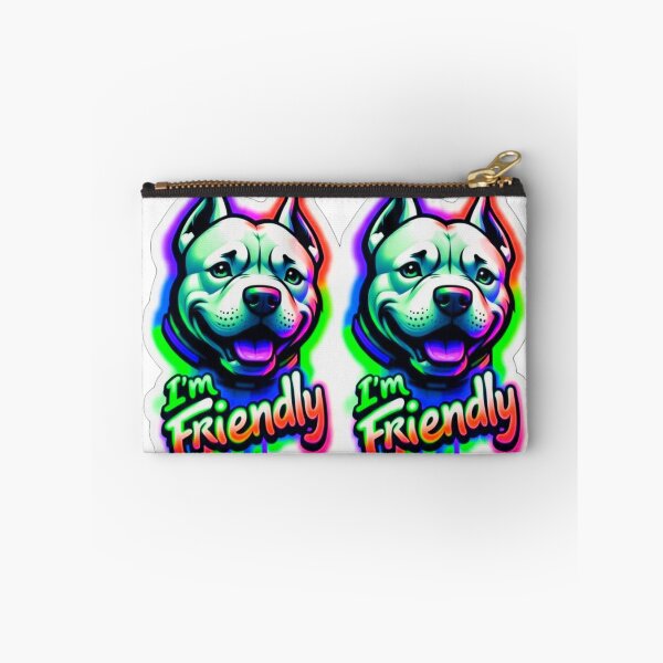 Item preview, I'm Friendly Pit Bull Sticker Set designed and sold by ExploreAura Studio.