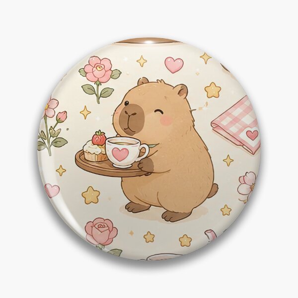Item preview, Capybara Love Tea Tray Pattern designed and sold by Soft Berry Studio.