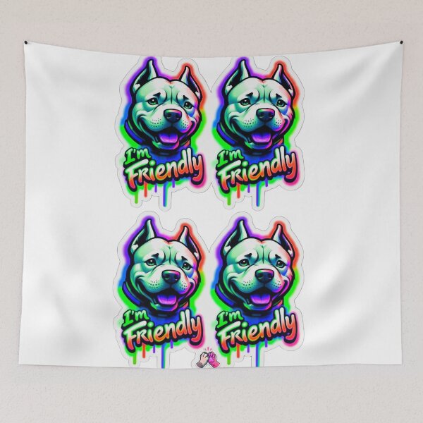 Item preview, I'm Friendly Pit Bull Sticker Set designed and sold by ExploreAura Studio.