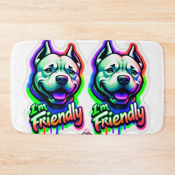 Item preview, I'm Friendly Pit Bull Sticker Set designed and sold by ExploreAura Studio.