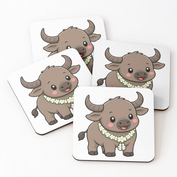 Item preview, Cute Thai Water Buffalo with Jasmine designed and sold by Doodle Planet.