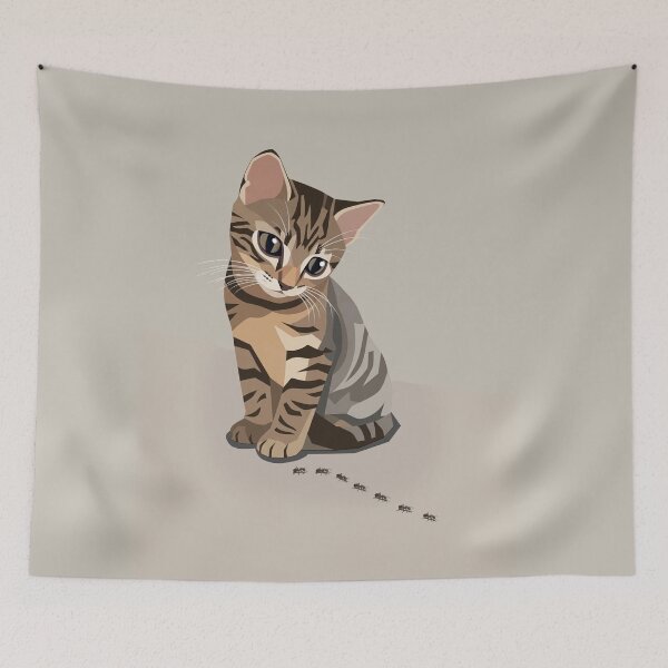 Item preview, Kitten looking at ants designed and sold by NorthNook.