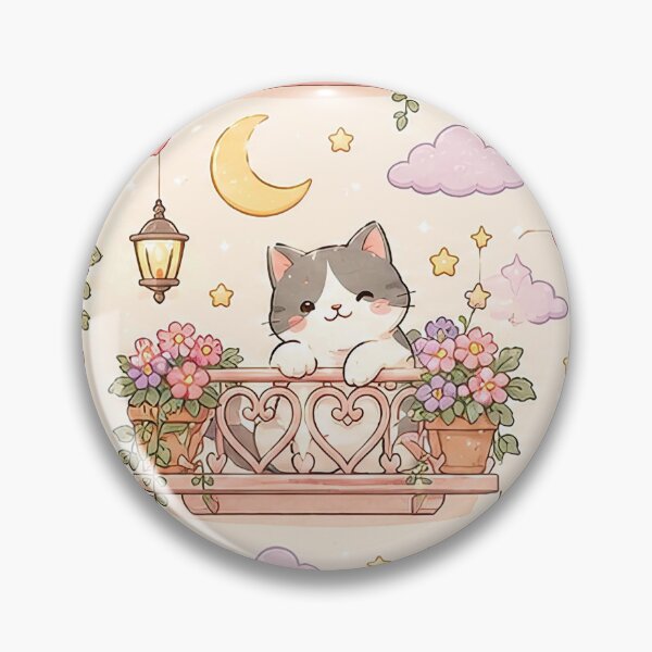 Item preview, Cozy Cat Heart Balcony Pattern designed and sold by Soft Berry Studio.