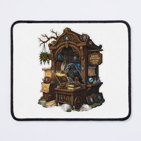 Item preview, Raven's Repository of Arcane Texts | Magical Library | Fantasy Bookshop | Dark Academia Raven | Wizard Book Lover Gift designed and sold by MrDev.