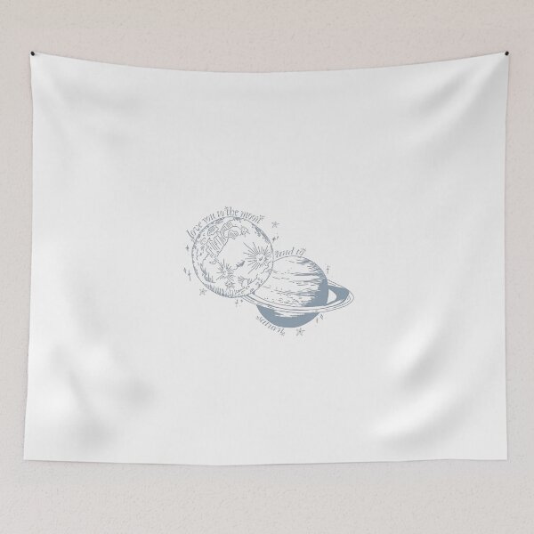 Item preview, Love You To The Moon Saturn Line Art Print designed and sold by gringoods.