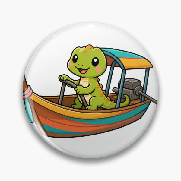 Item preview, Gecko Driving a Thai Long-Tail Boat designed and sold by Doodle Planet.