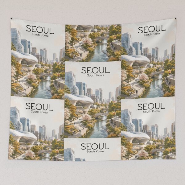 Item preview, Seoul South Korea Travel Poster designed and sold by Siaotie Studio.