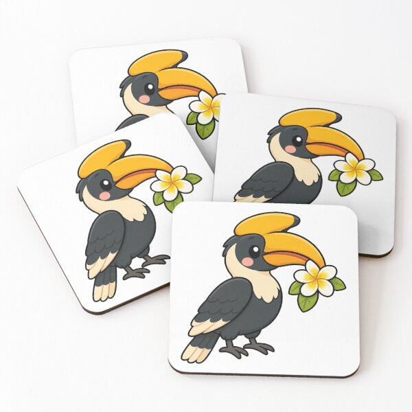 Item preview, Cute Hornbill with Tropical Flower designed and sold by Doodle Planet.
