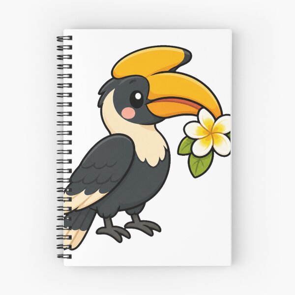 Item preview, Cute Hornbill with Tropical Flower designed and sold by Doodle Planet.