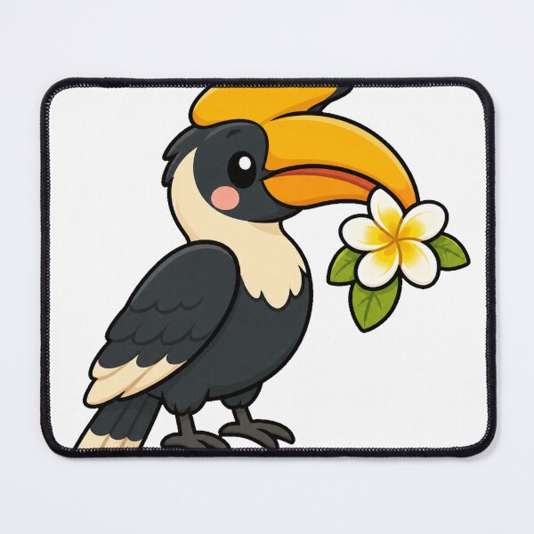 Item preview, Cute Hornbill with Tropical Flower designed and sold by Doodle Planet.
