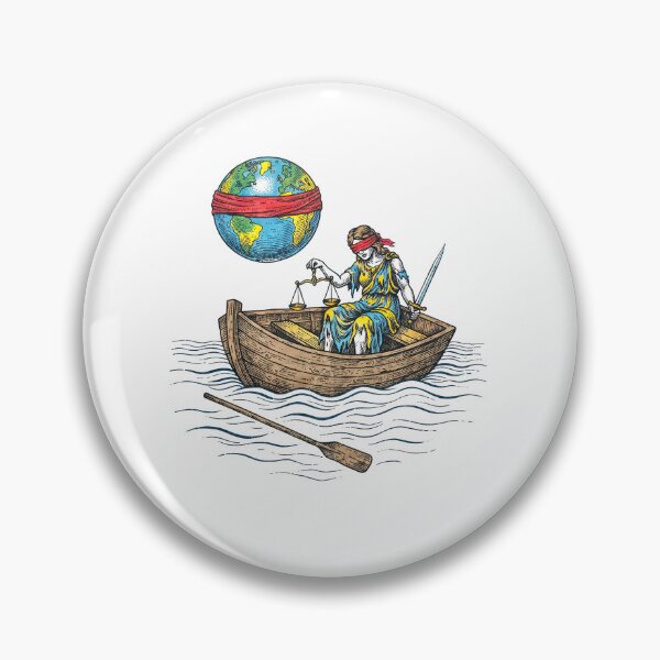 Item preview, Lady Justice In Boat World Environment Surreal Art designed and sold by TeeARTHY.