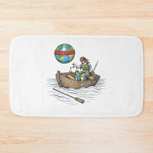 Item preview, Lady Justice In Boat World Environment Surreal Art designed and sold by TeeARTHY.