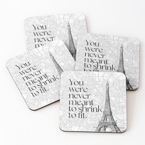 Item preview, You Were Never Meant to Shrink to Fit | Paris Street Map & Eiffel Tower Quote Wall Art | Minimalist Inspirational Print designed and sold by Magic Love Art Print.