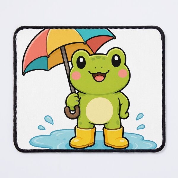 Item preview, Rainy Season Frog with Umbrella designed and sold by Doodle Planet.