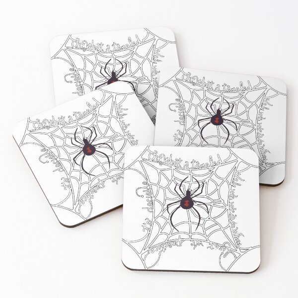 Item preview, Black widow tangled web quote designed and sold by Sketch Stew Studio.