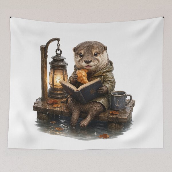 Item preview, Cozy Reading Otter designed and sold by Helenaphotoart.