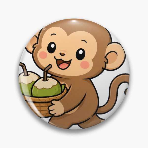Item preview, Cute Monkey Carrying Coconuts designed and sold by Doodle Planet.