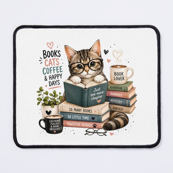 Item preview, Book lover cat designed and sold by trendspatterns.