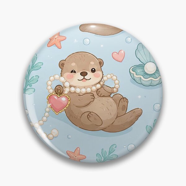 Item preview, Otter Love Pearl Necklace Pattern designed and sold by Soft Berry Studio.