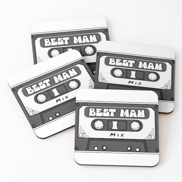 Item preview, Best Man Mix Tape Retro Wedding Party Cassette Design designed and sold by MusicFanTees.