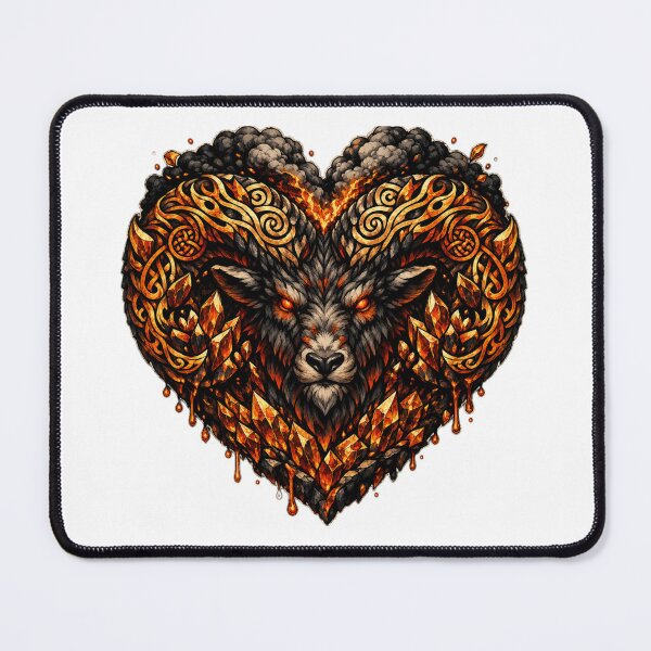 Item preview, Volcanic Ram Spirit | Celtic Fire Ram | Lava Crystal Mountain Goat | Mythical Fantasy Beast | Viking Zodiac Aries Gift designed and sold by MrDev.