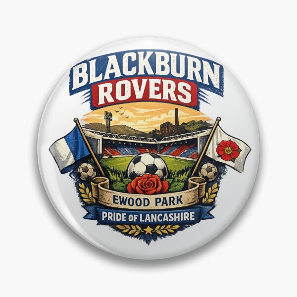 Item preview, Blackburn Rovers Vintage Football Fan Art | Ewood Park Pride of Lancashire Supporter Design designed and sold by GarnerSupplyCo.