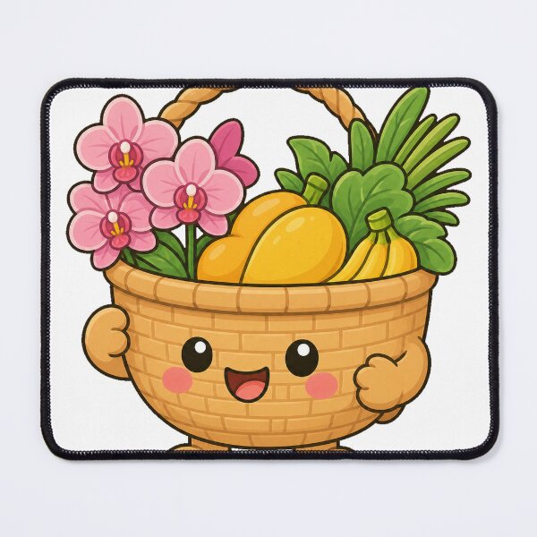 Item preview, Thai Market Basket with Orchids and Fruit designed and sold by Doodle Planet.