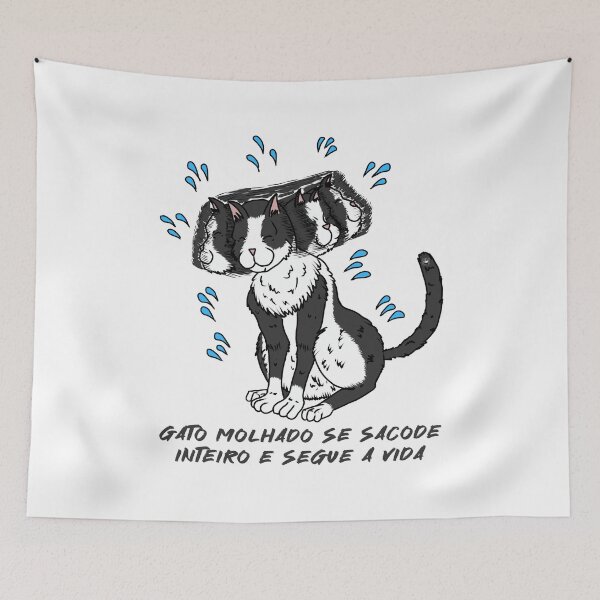 Item preview, Gato Molhado, Apenas Segue a Vida designed and sold by Colmeia de Ideias.