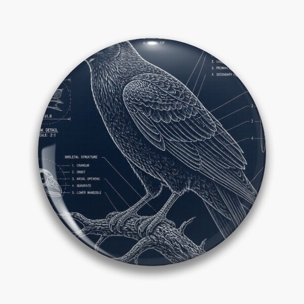 Item preview, Raven Blueprint Halloween Shirt | Technical Schematic Illustration designed and sold by SunnyDesign82.