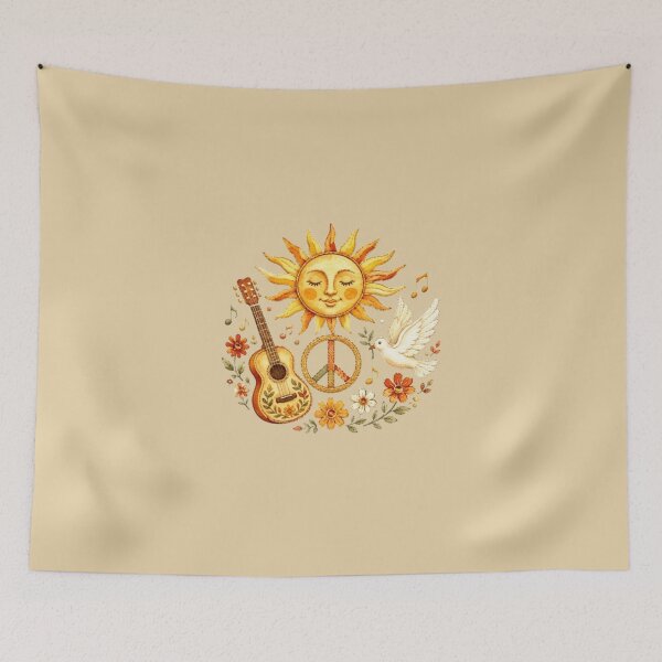 Item preview, Sun Peace And Love Watercolor Boho Hippie designed and sold by Natalia-Vlad.
