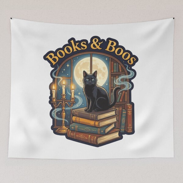 Item preview, Dark Academia Ghost Library Cat Design designed and sold by Mahilis.
