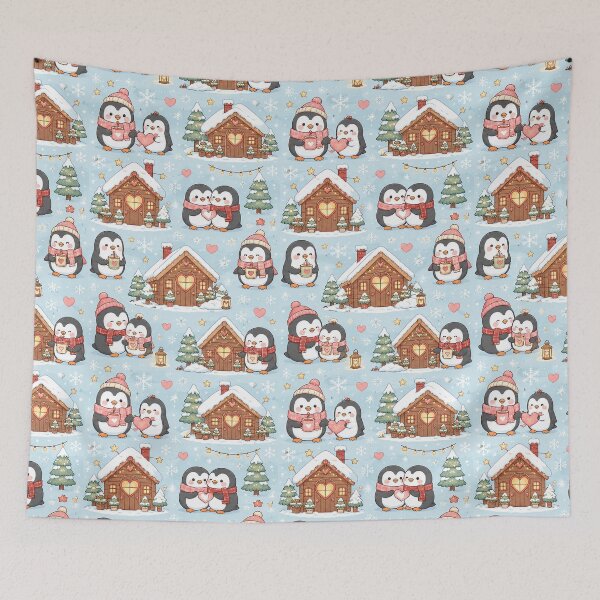 Item preview, Penguin Heart Cabin Pattern designed and sold by Soft Berry Studio.