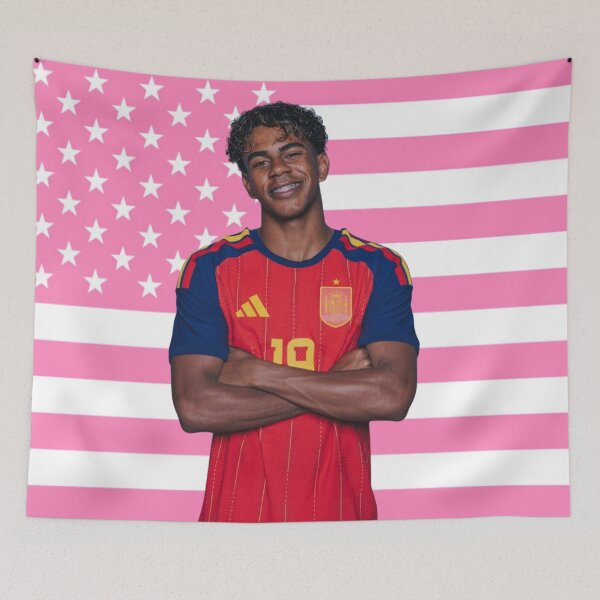 Item preview, Yamal Pink American Flag designed and sold by thecollegetalk.