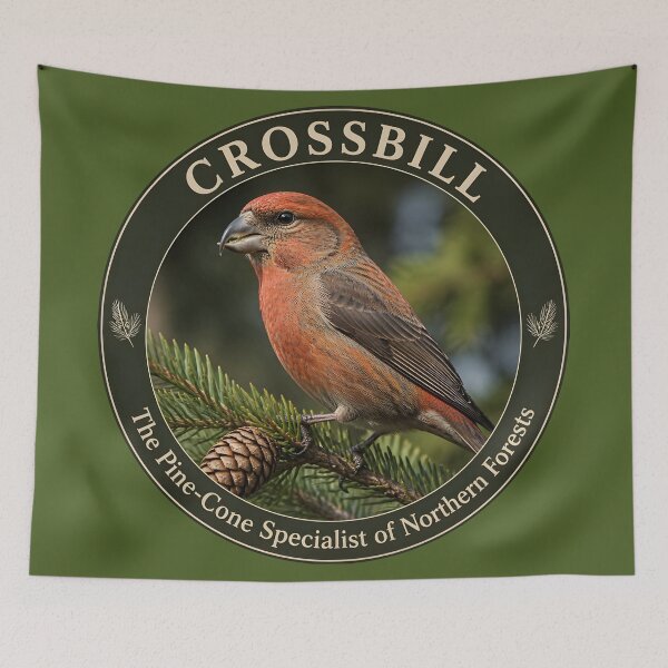 Item preview, CROSSBILL     – The Pine‑Cone Specialist of Northern Forests designed and sold by The Digital Compass.