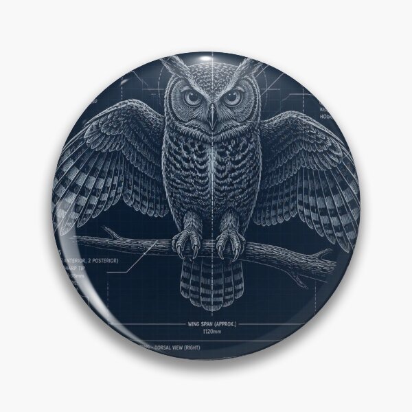 Item preview, Owl Blueprint Halloween Shirt | Technical Schematic Illustration designed and sold by SunnyDesign82.