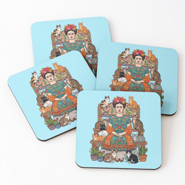 Item preview, Frida Kahlo Cat Lady Queen Mexican Folk Art designed and sold by TeeARTHY.
