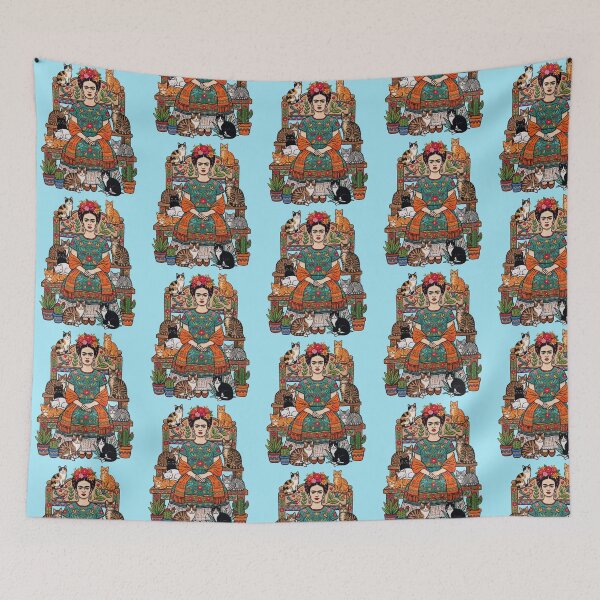 Item preview, Frida Kahlo Cat Lady Queen Mexican Folk Art designed and sold by TeeARTHY.