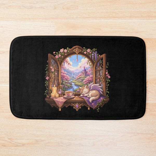 Item preview, Winged Cat by the Enchanted Blossom Window  designed and sold by Sketchlegacy.