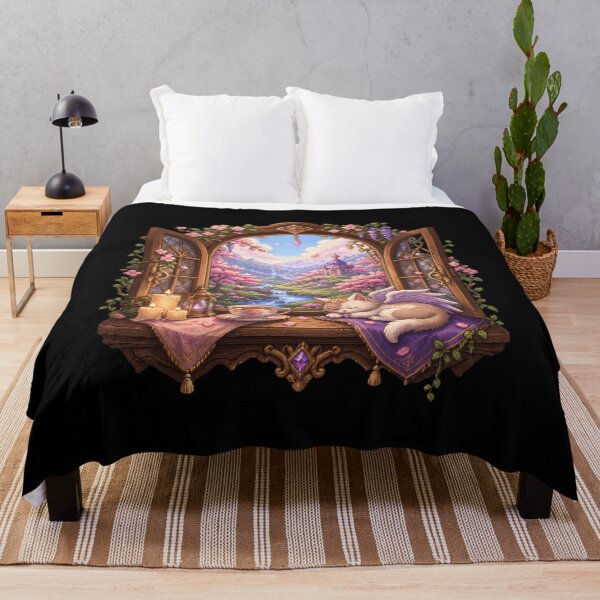 Item preview, Winged Cat by the Enchanted Blossom Window designed and sold by Sketchlegacy.