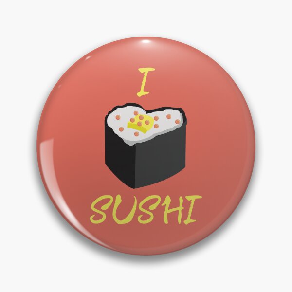Item preview, I (Heart) Sushi (on Pink-Orange) designed and sold by PawsitiveMum3.