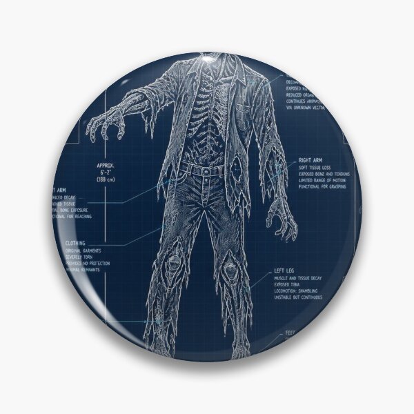 Item preview, Zombie Blueprint Halloween Shirt | Technical Schematic Illustration designed and sold by SunnyDesign82.
