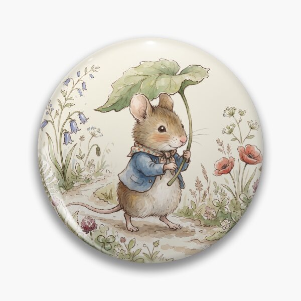 Item preview, Cute Little Mouse Walking with a Leaf Umbrella designed and sold by Pasteltone.