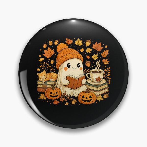 Item preview, Cute Ghost Reading Book Lovers Autumn Fall Halloween designed and sold by Moizento.