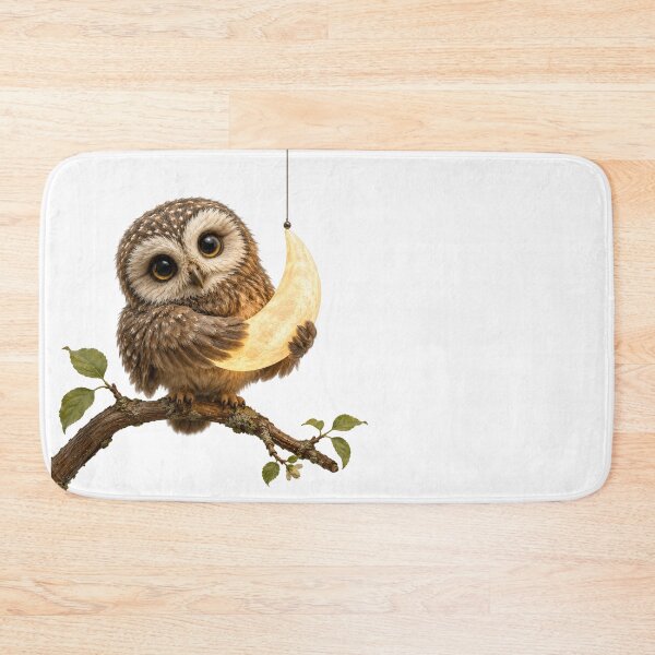 Item preview, Little Owl Holding the Moon designed and sold by Helenaphotoart.