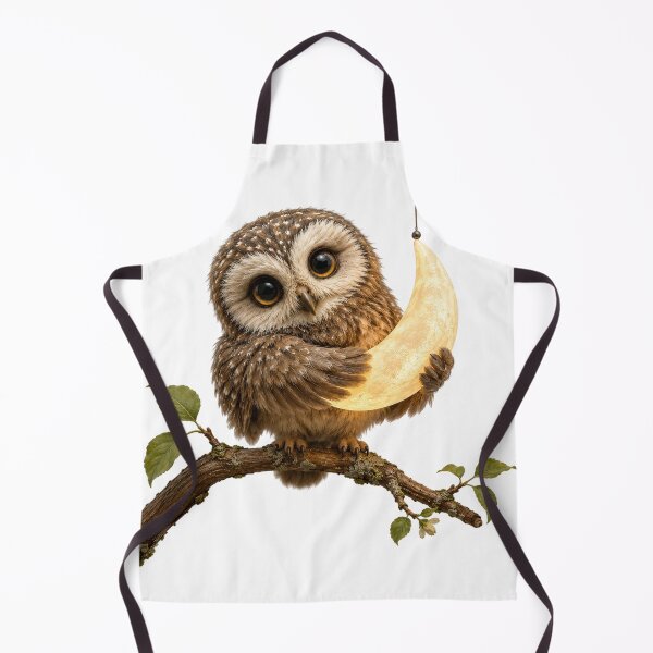 Item preview, Little Owl Holding the Moon designed and sold by Helenaphotoart.