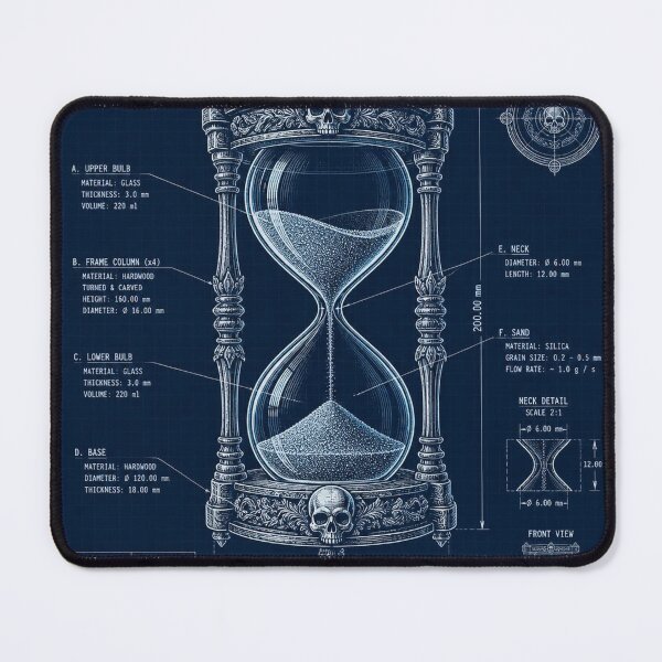 Item preview, Hourglass Blueprint Halloween Shirt | Technical Schematic Illustration designed and sold by SunnyDesign82.