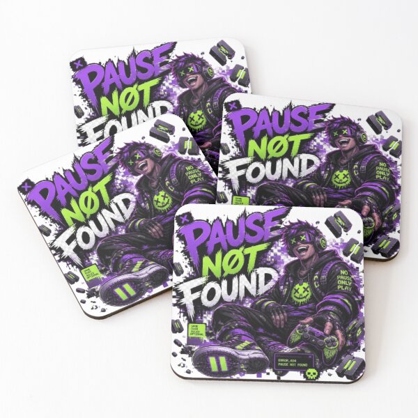 Item preview, PAUSE NOT FOUND Gaming Sticker | Funny Gamer Quote Neon Esports Design designed and sold by Stylestickers55.