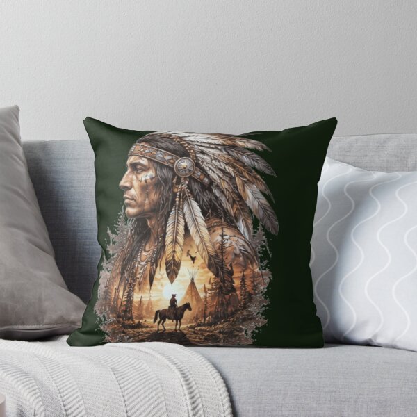 Item preview, Indigenous Warrior Spirit Mountain Sunset designed and sold by silvano91.