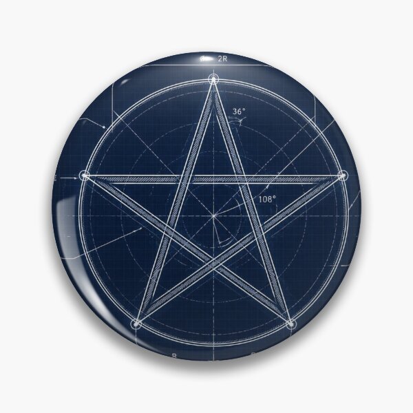 Item preview, Pentagram Blueprint Halloween Shirt | Technical Schematic Illustration designed and sold by SunnyDesign82.
